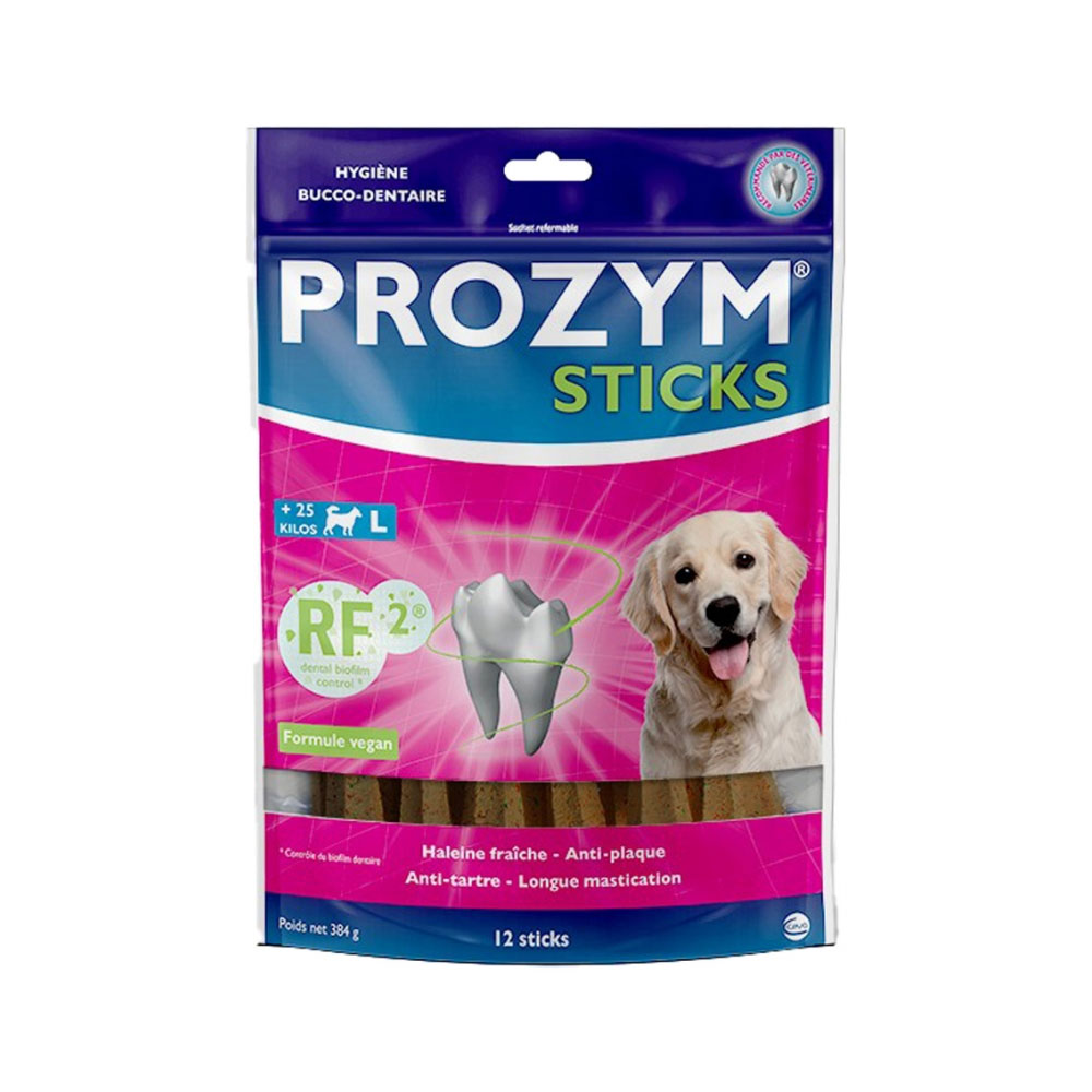 Prozym Sticks masticables para la higiene bucodental para perros de más de 25 kg 12 unidades