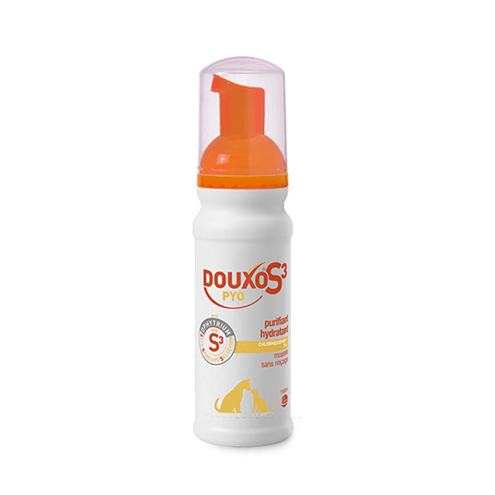 Douxo Espuma sin aclarado purificante e hidratante S3 Pyo con clorhexidina 3% y aroma coco-vainilla 150 ml
