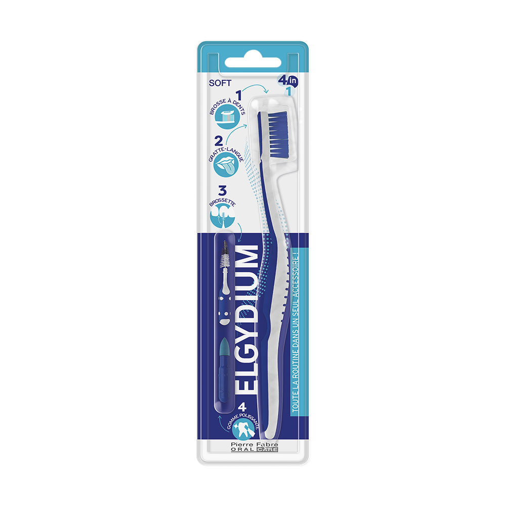Elgydium Cepillo de dientes suave 4 en 1