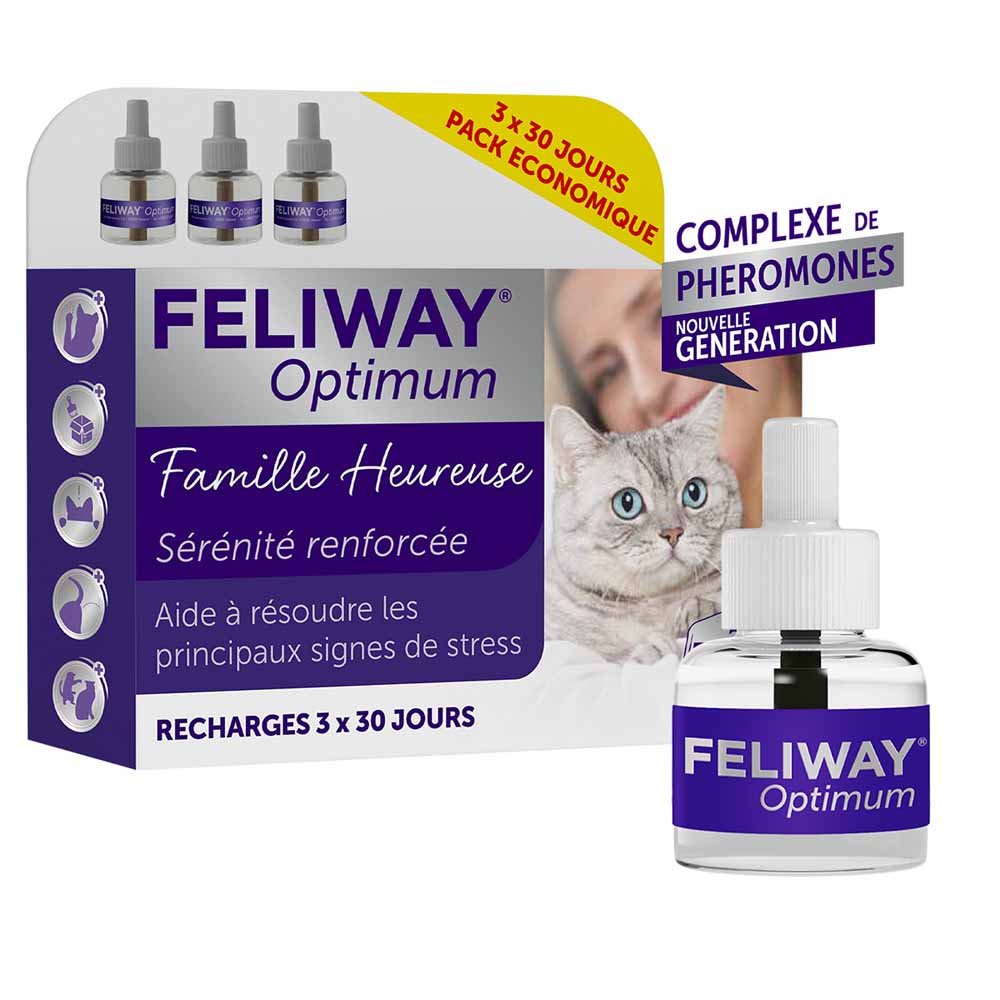 Feliway Optimum Kit Familia Feliz Serenidad Reforzada Chat 3x48ml