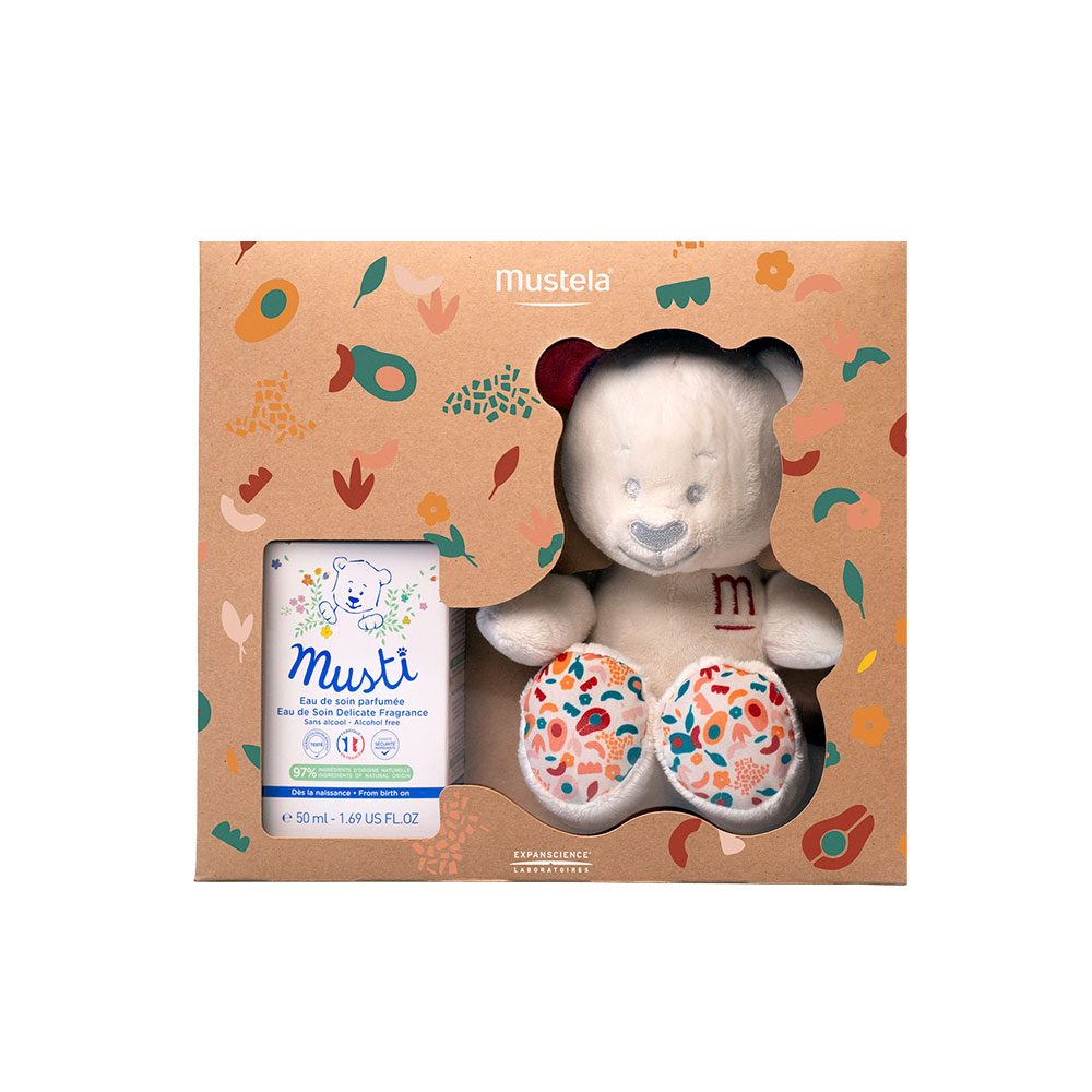 Mustela Conjunto mixto Musti Eau de Soin Parfumé 50 ml y su peluche