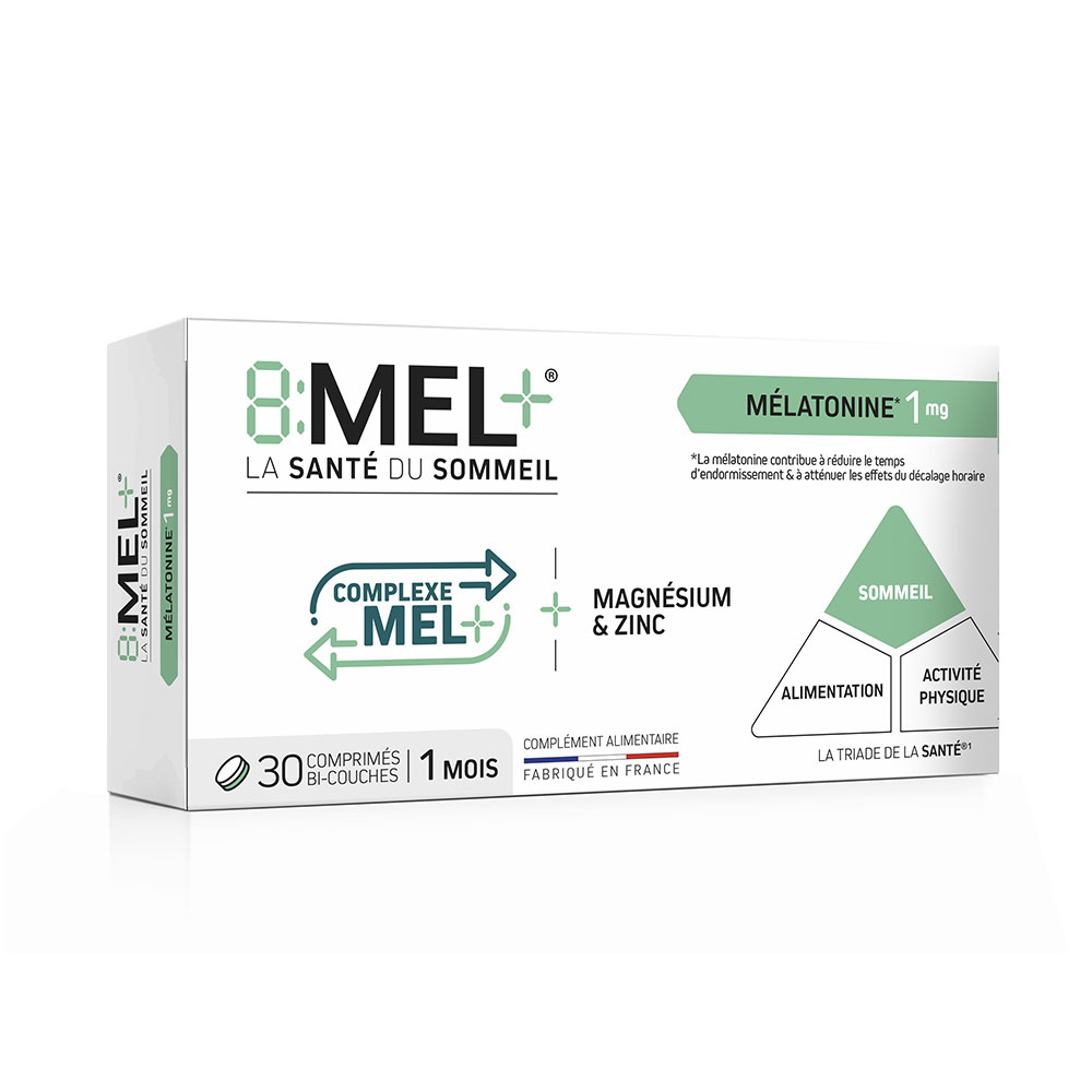 8:MEL+ Melatonina 1mg 30 comprimidos de doble capa