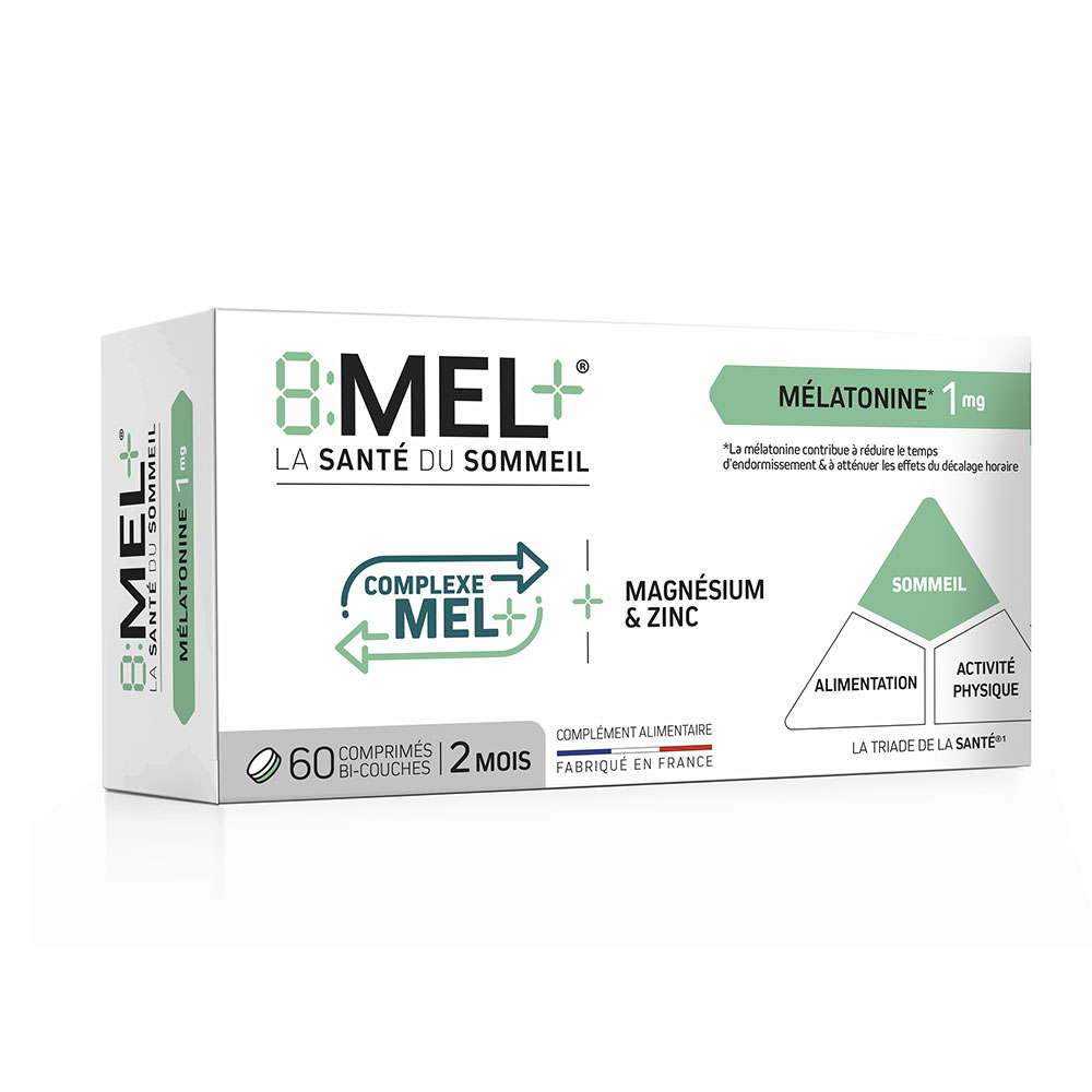 8:MEL+ Melatonina 1mg 60 comprimidos de doble capa