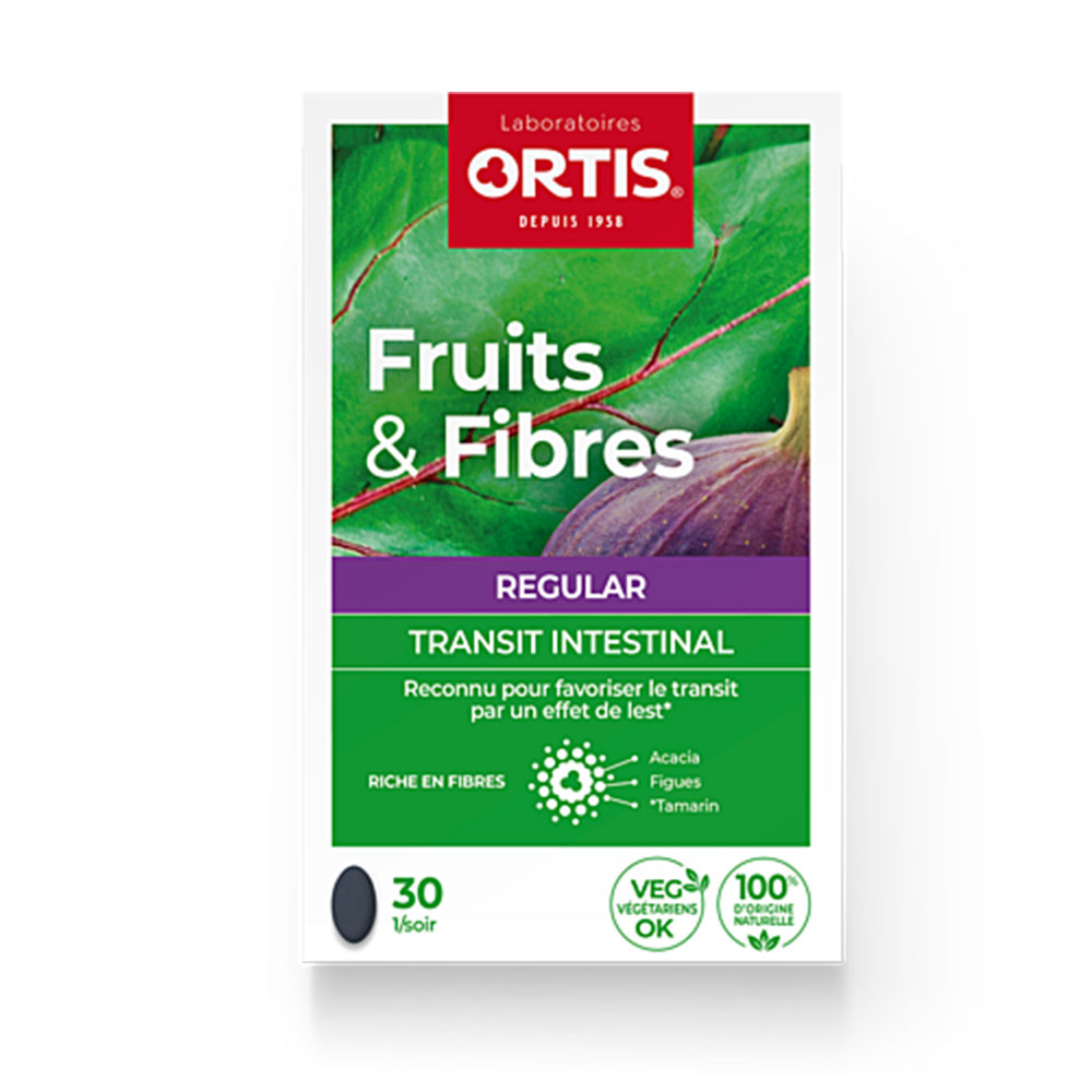 Ortis Fruits y fibras tránsito intestinal regular 30 comprimidos