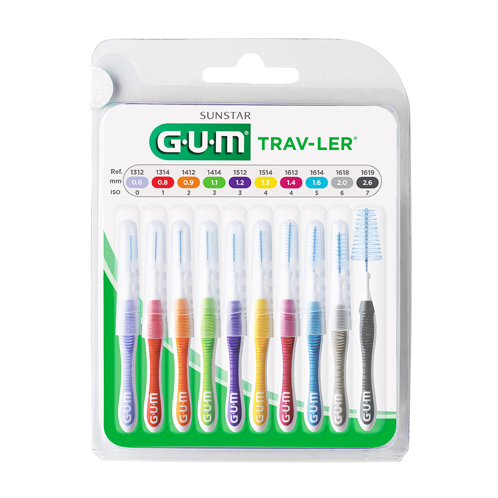 Gum Trav-ler Trav-ler - Lote De 10 Cepillos Interdentales De Viaje x10