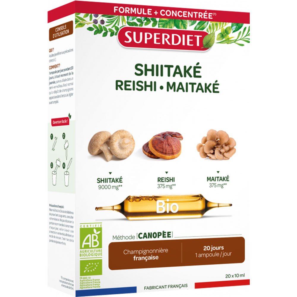 Superdiet Shiitake bio 20 ampollas