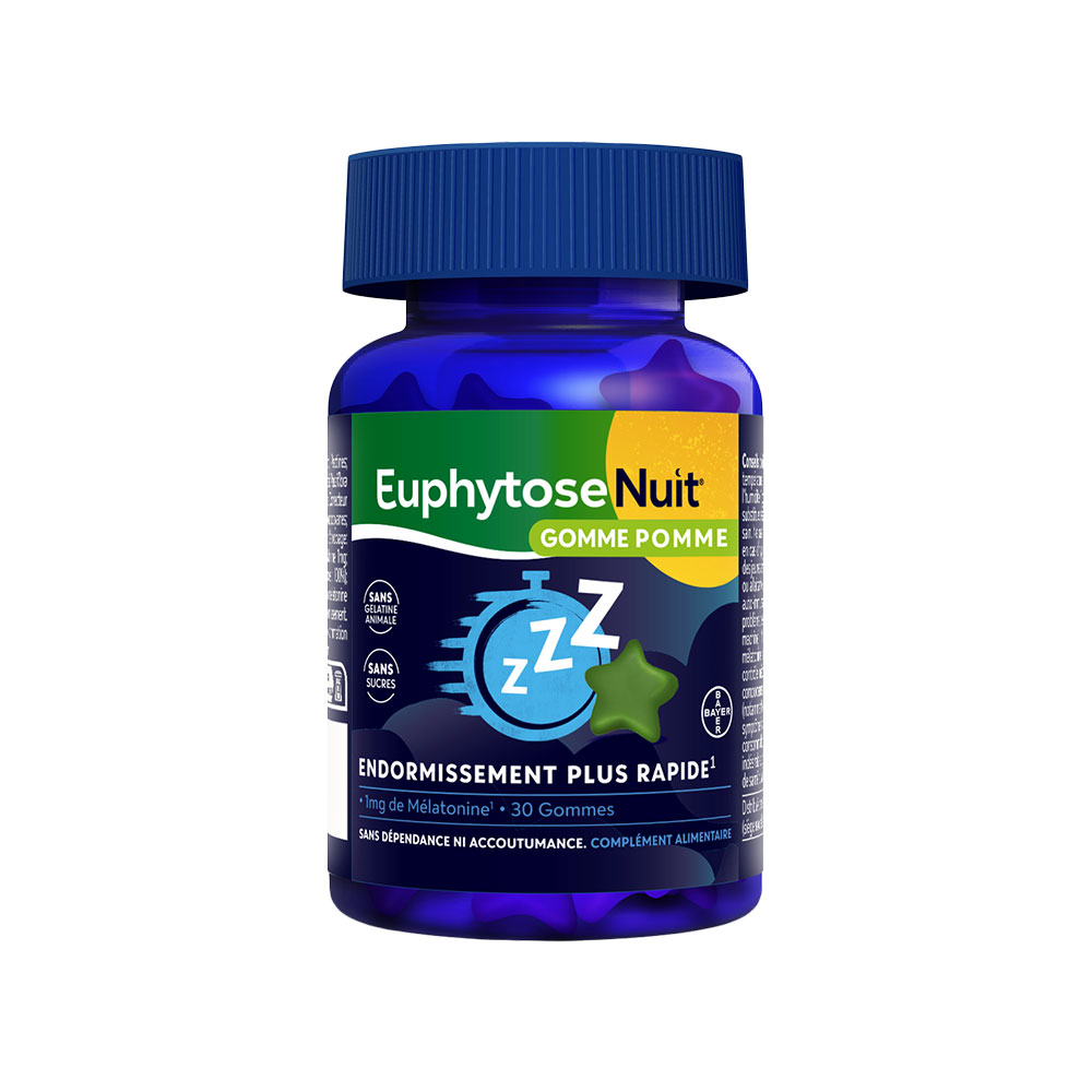Bayer Euphytose Noche 1 mg melatonina sabor manzana 30 gominolas