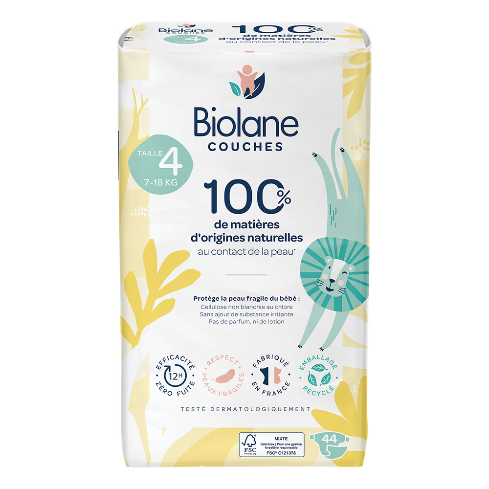 Biolane Naturales Pañales Ecológicos Talla 4 x44