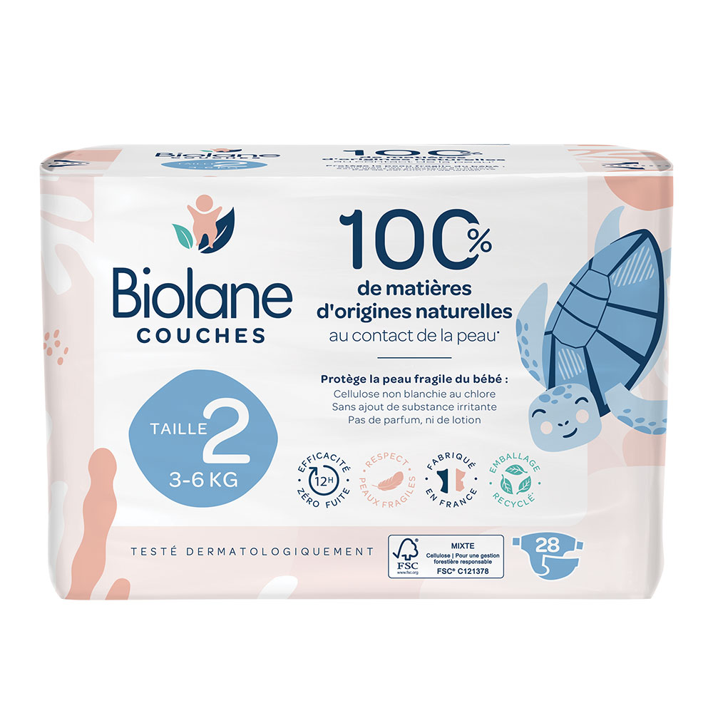 Biolane Naturales X28 Pañales Ecológicos Talla 2 sin fugas x28