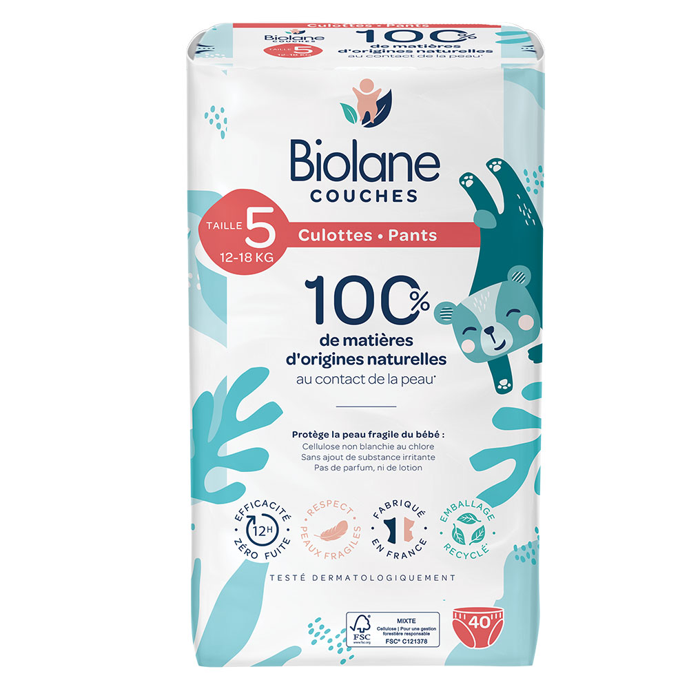 Biolane Pañales Talla 5 12 à 18 kg x40