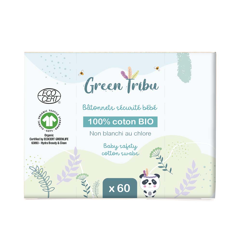 Green Tribu Bastoncillos para las orejas seguridad bebé 60 cápsulas