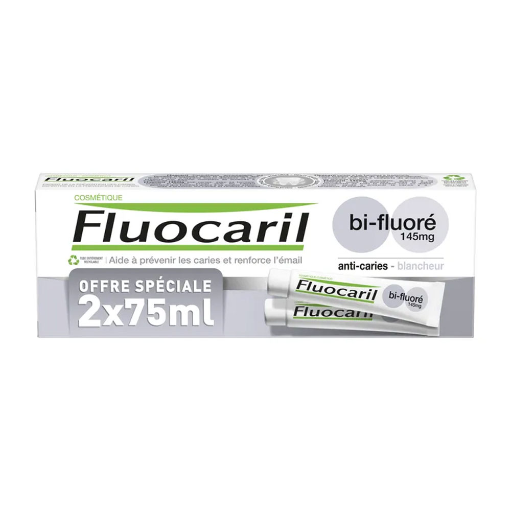 Fluocaril Pasta dentífrica bifluorada blanqueadora anticaries 2 x 75 ml