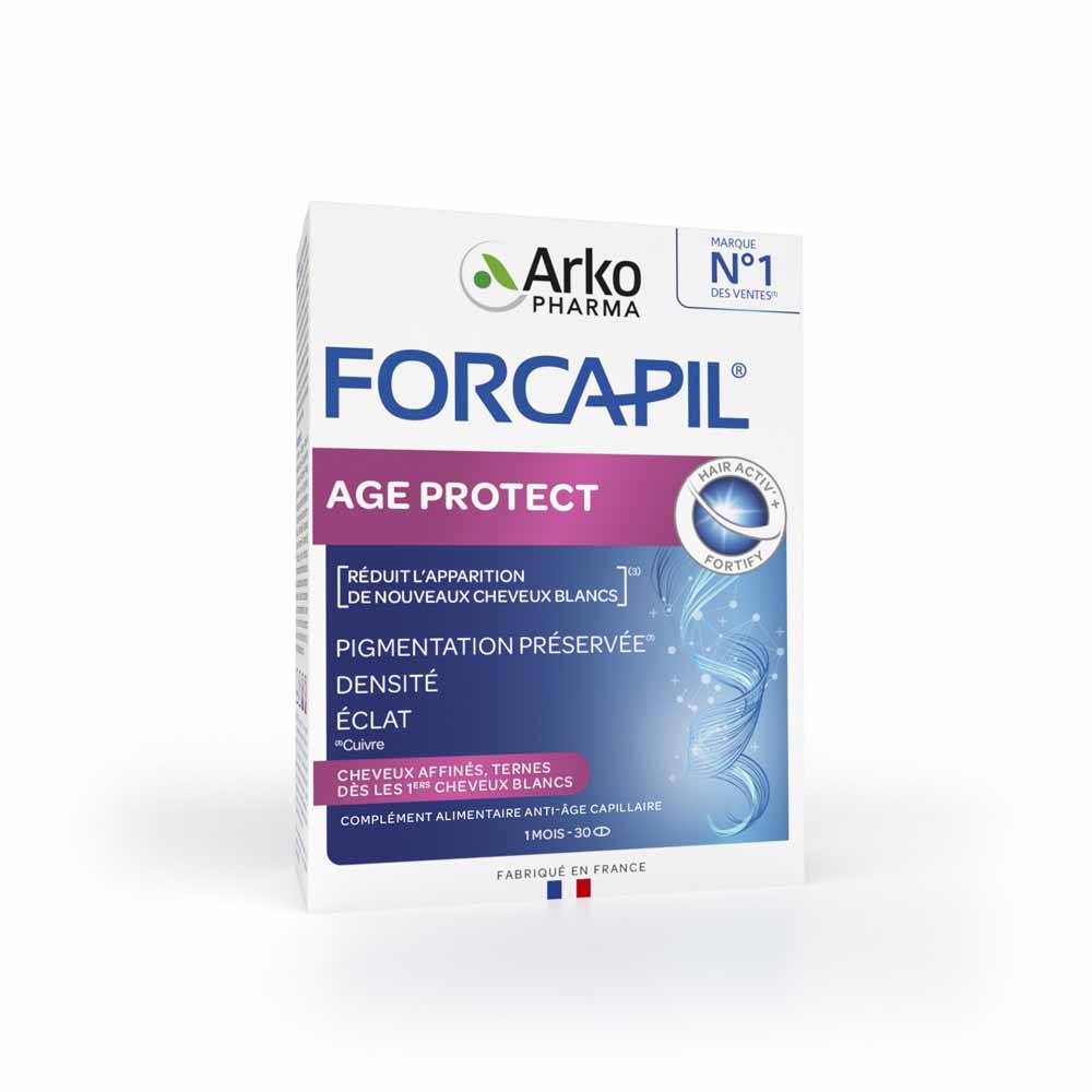 Arkopharma Forcapil Age Protect pigmentación, densidad y brillo cabello canoso y sin brillo 30 comprimidos