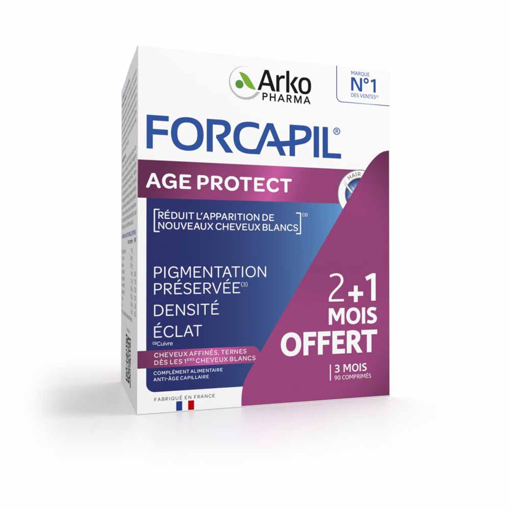 Arkopharma Forcapil Age Protect pigmentación, densidad y brillo cabello sin brillo y canas 90 comprimidos