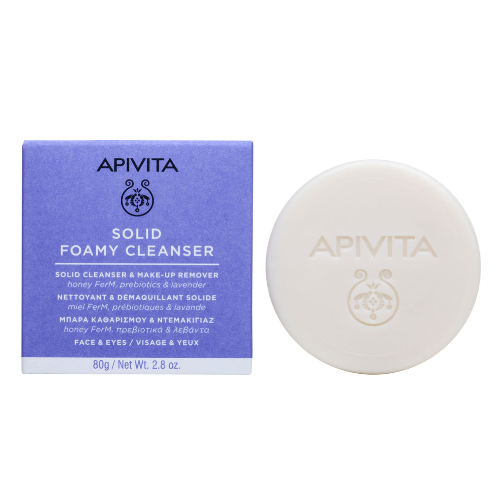 Apivita Solid Foamy Cleanser Limpieza sólida desmaquillante 80 g