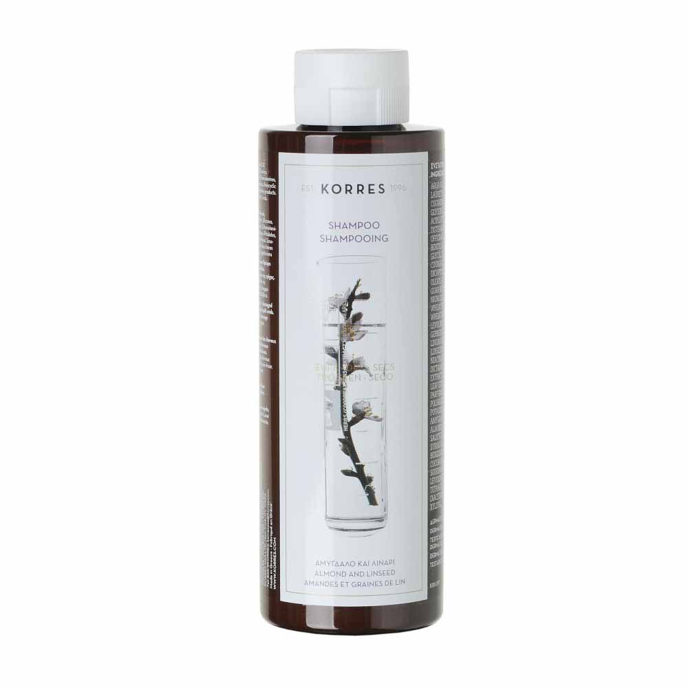 Korres Champú cabello seco y dañado con almendra y semillas de lino 250ml