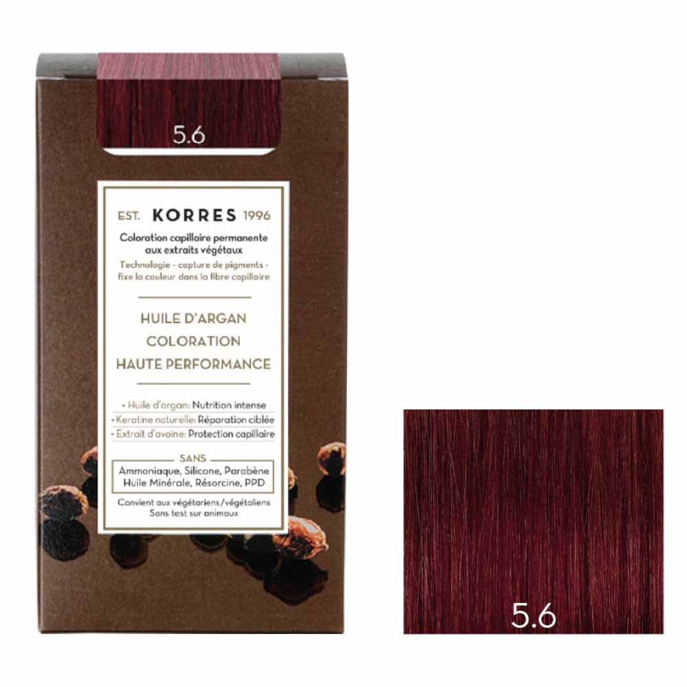 Korres Aceite de argán Coloracion Permanente Con Aceite De Argan 50ml 5.6 CHATAIN CLAIR MAGENTA