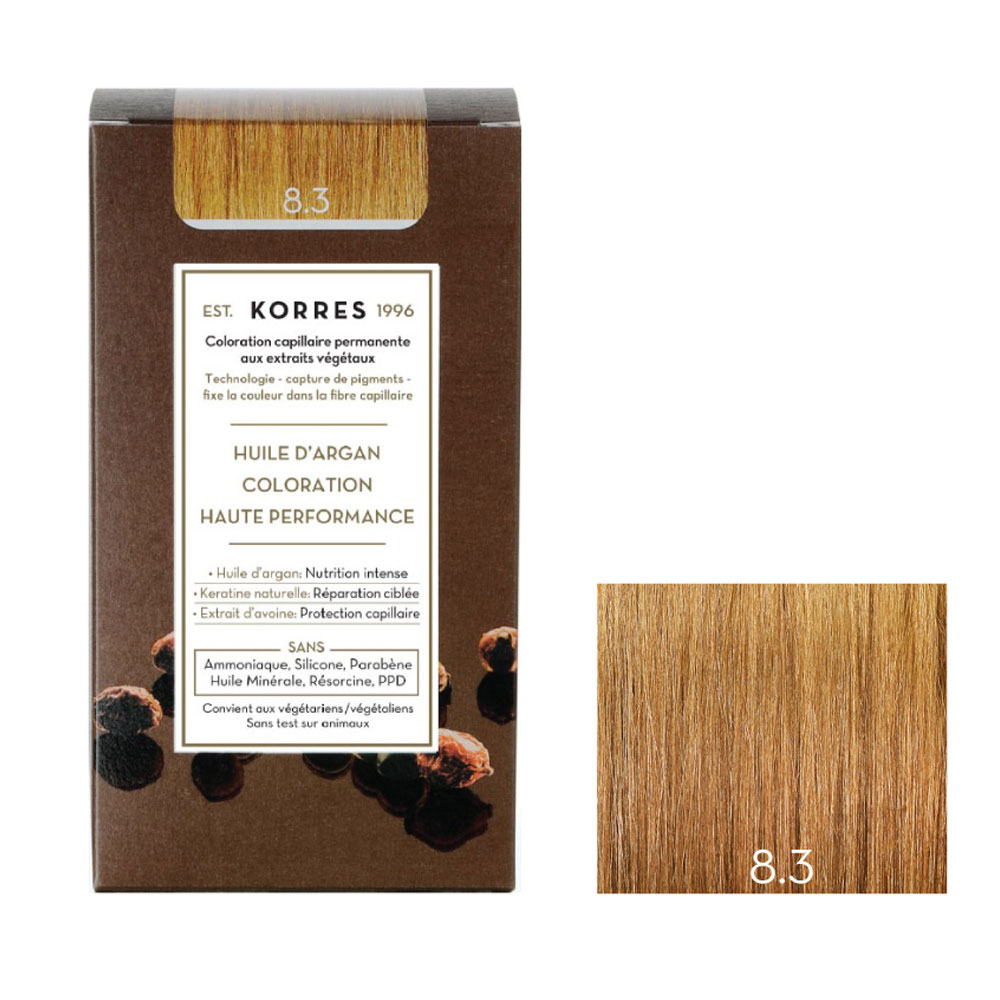 Korres Aceite de argán Coloracion Permanente Con Aceite De Argan 50ml 8.3 BLOND CLAIR DORE