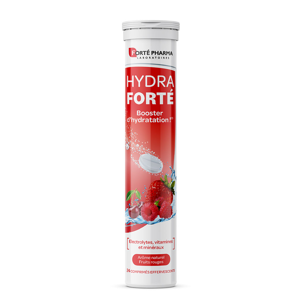 Forté Pharma Hydra Forté Refuerzo de hidratación aroma natural de frutos rojos 24 comprimidos efervescentes