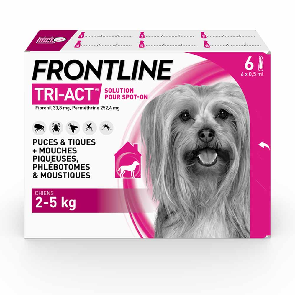 Frontline Tri-act Spot-on perro de 2-5kg 6 pipetas de 0,5ml