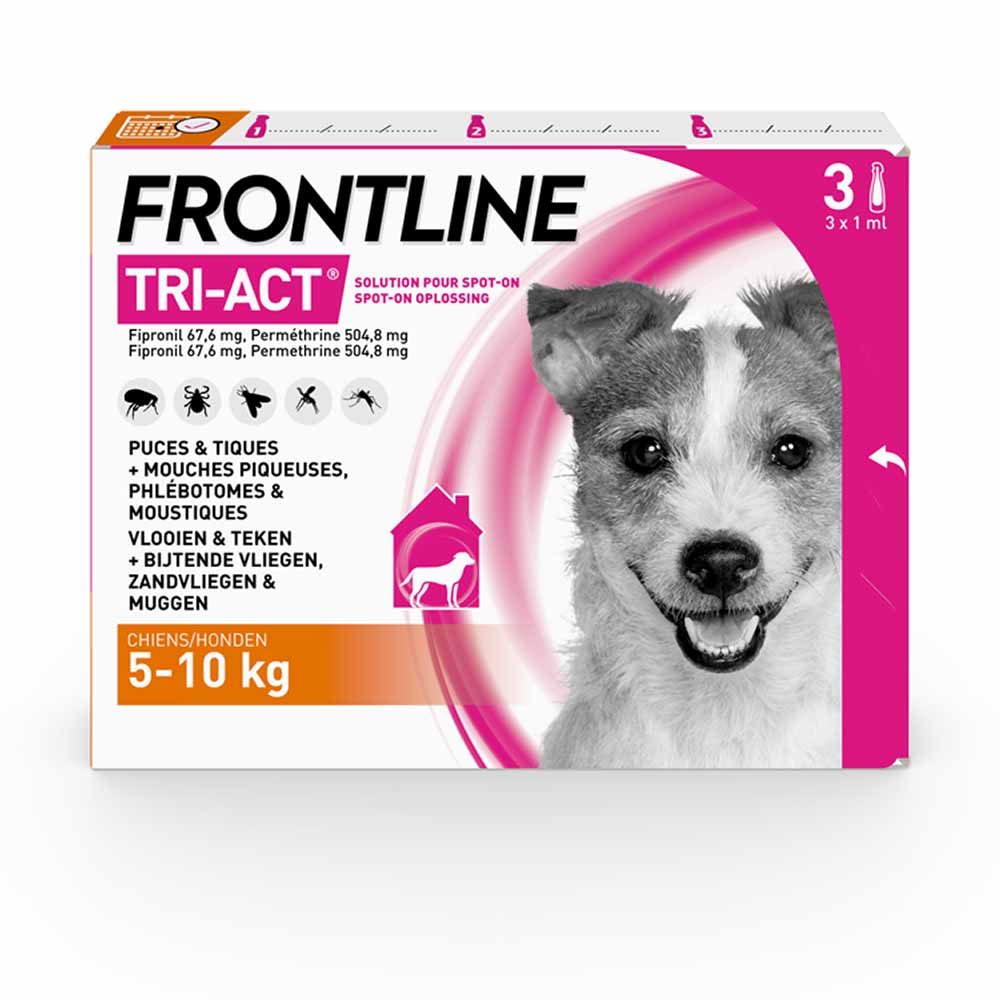 Frontline Tri-act Spot-on perros de 5-10kg 3 pipetas de 1ml