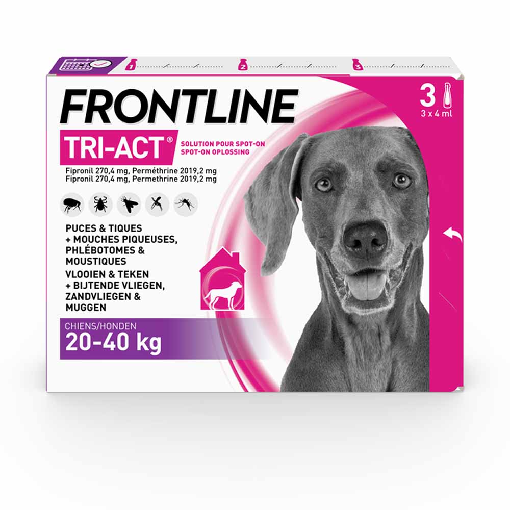 Frontline Tri-act Spot-on perros de 20-40kg 3 pipetas de 4ml
