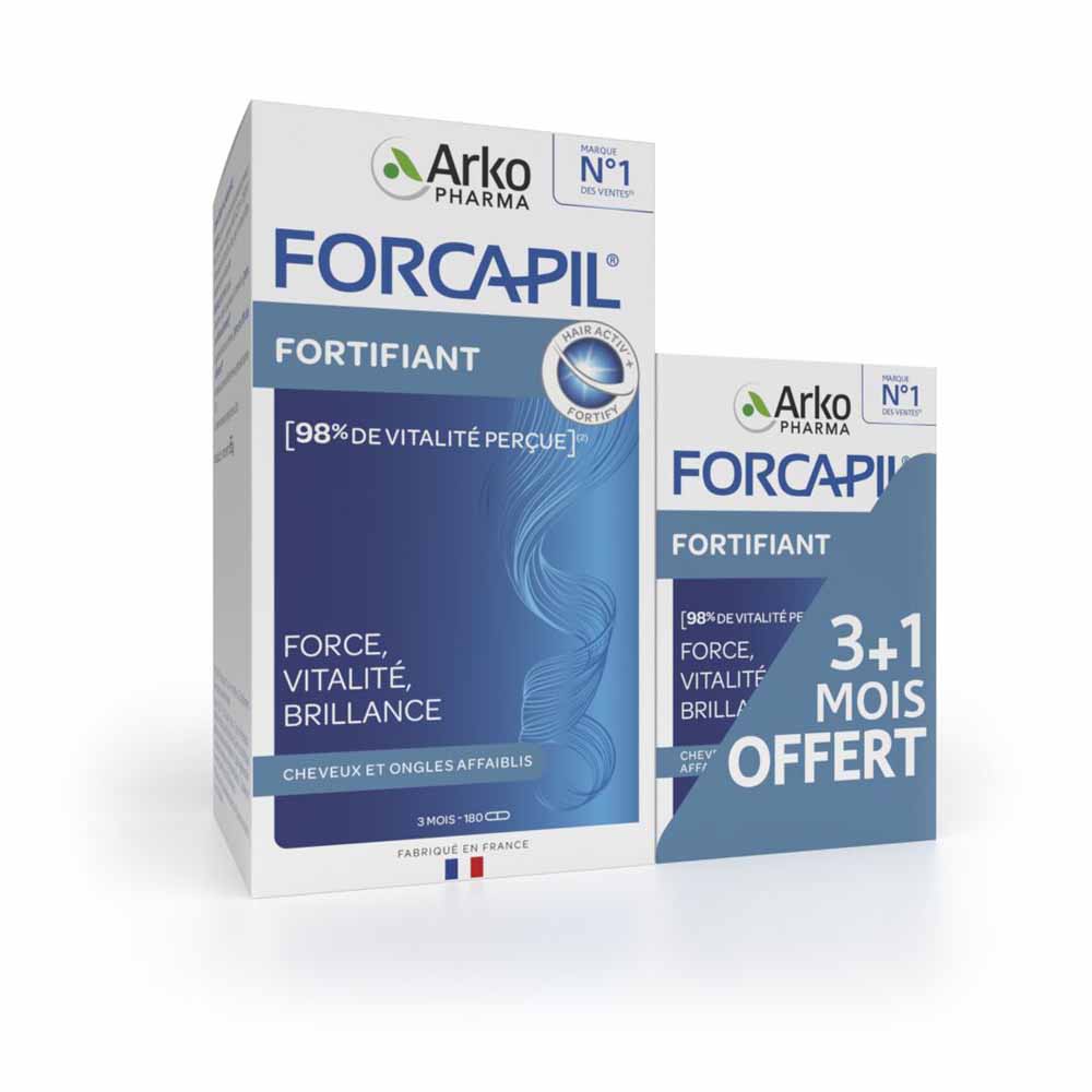 Arkopharma Forcapil Fortificante fuerza, vitalidad y brillo cabello y uñas debilitados 180 + 60 Cápsulas