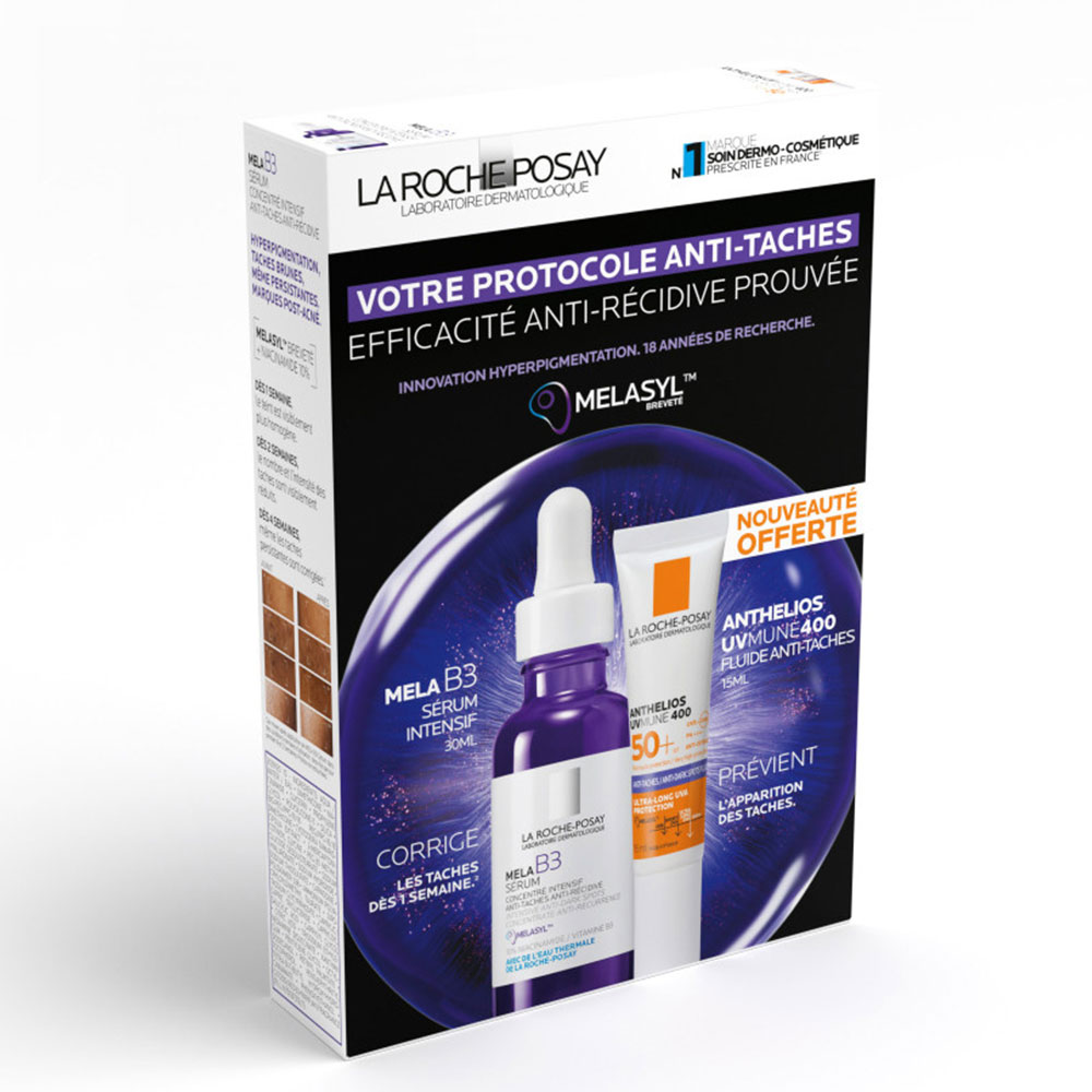 La Roche-Posay Toleriane Melasyl™ Serum Facial Intensivo + Anthelios SPF50 Crema Antimanchas Cofre de Regalo 45 ml