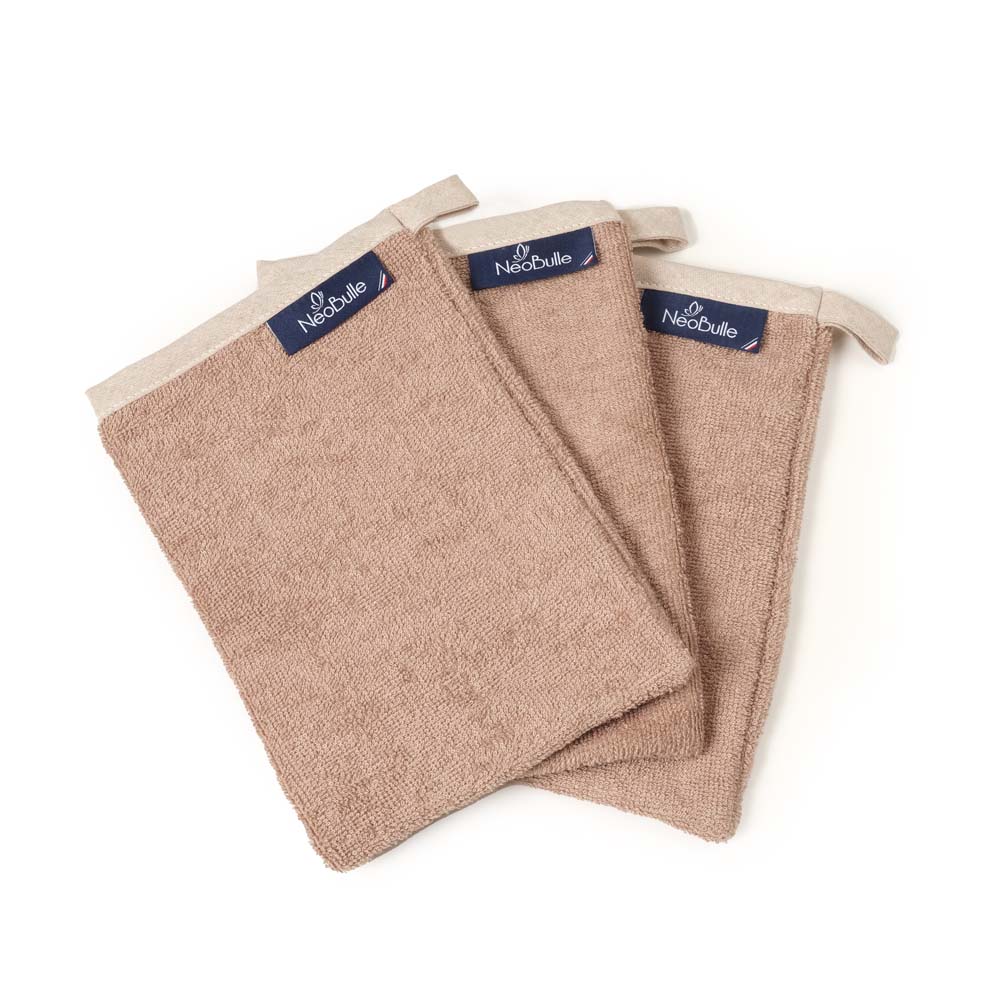 Neobulle Higiene y cambio bebé Guantes de baño reversibles 2 x 3 unidades