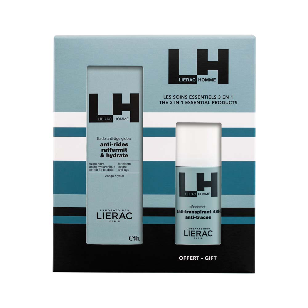 Lierac Hombre Pack regalo Día del Padre fluido antiedad + desodorante de regalo 100 ml
