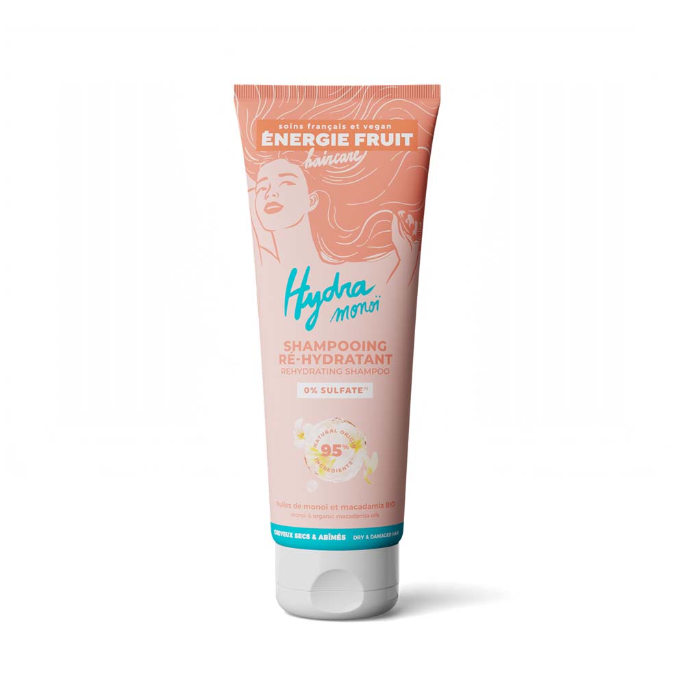 Energie Fruit Champú sin sulfatos monoi y aceite de macadamia bio cabello dañado 250 ml