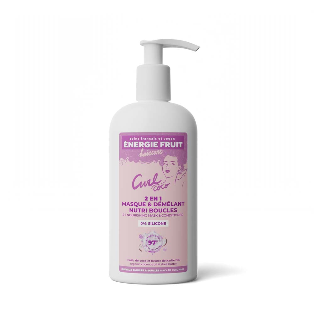 Energie Fruit Mascarilla 2 en 1 coco y manteca de karité bio cabello rizado 300 ml
