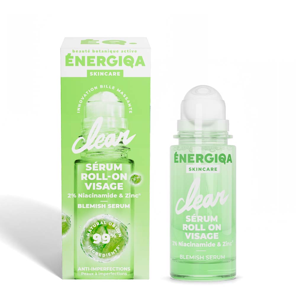 Energiqa Skincare Sérum roll-on facial Clear con niacinamida y zinc 30 ml