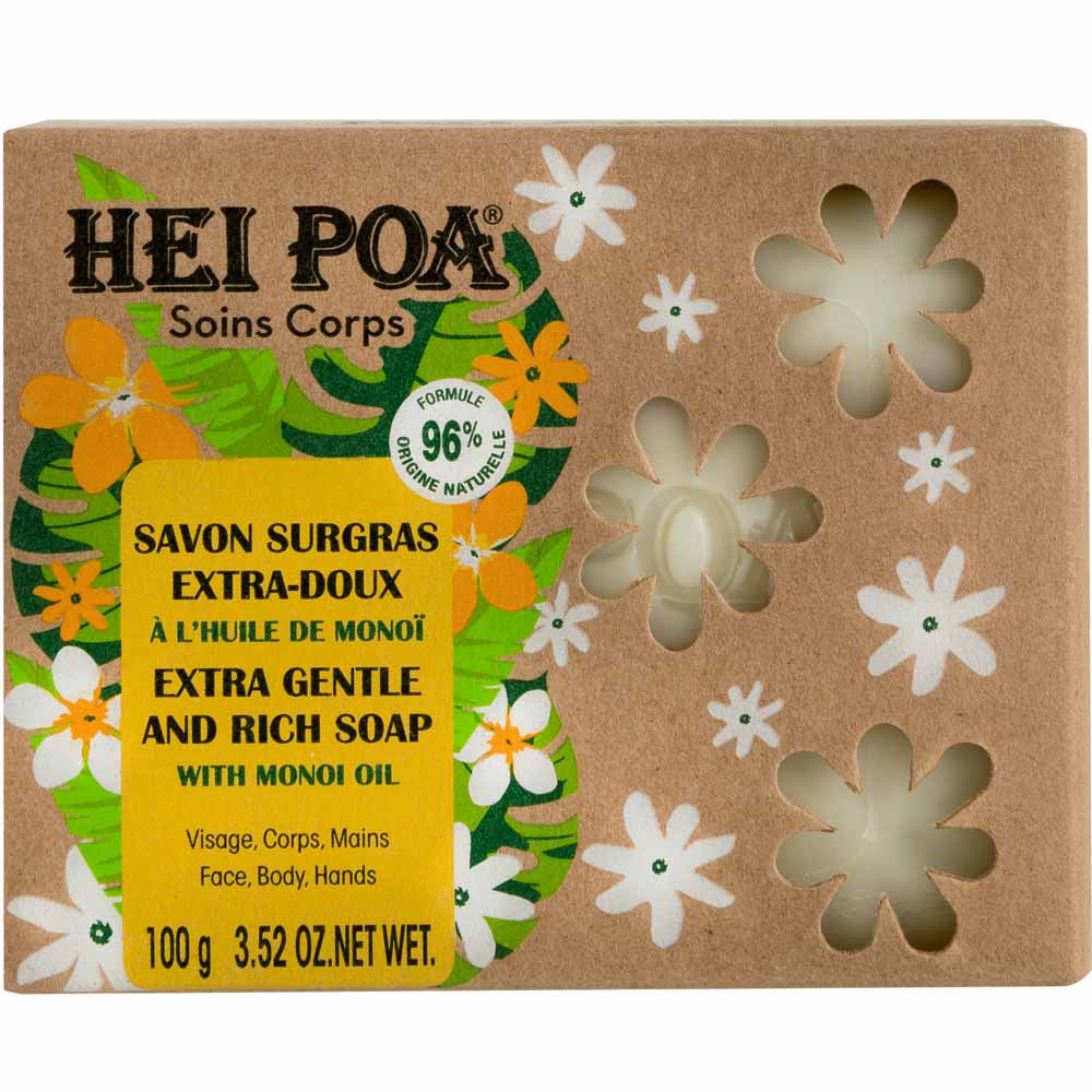 Hei Poa cuidado corporal Jabón nutritivo con extracto de aceite de monoi 100g