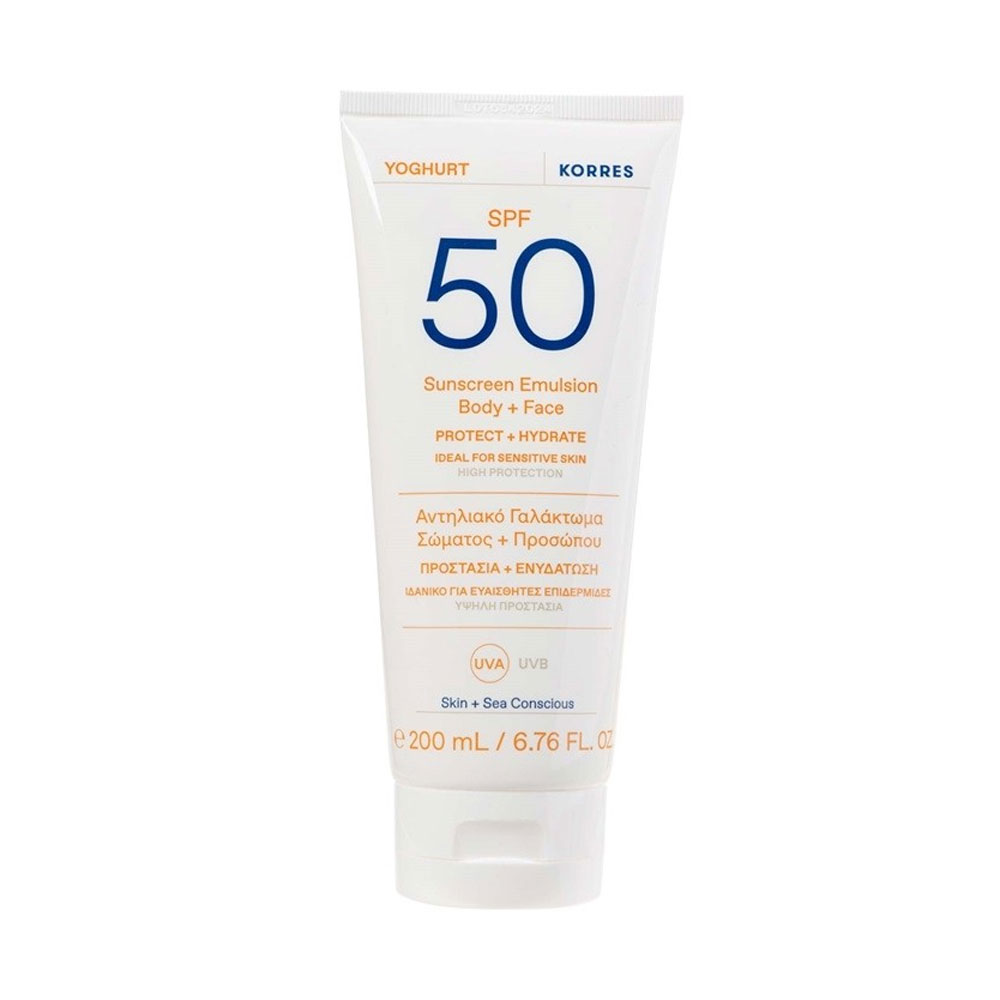Korres Yogur SPF50 / Gel-crema solar sin perfume para rostro y ojos Sans parfum 50 ml