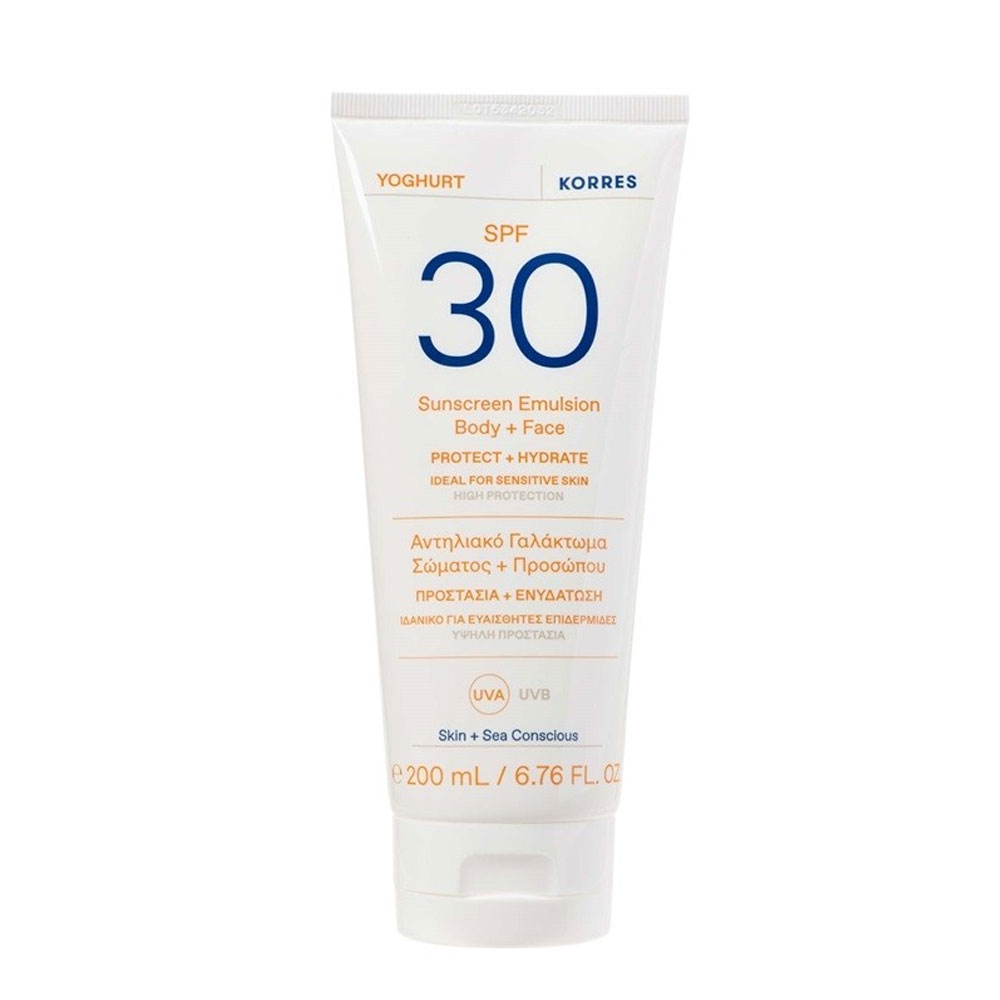 Korres Yogur Crema Solar Cara y Cuerpo SPF30 200 ml