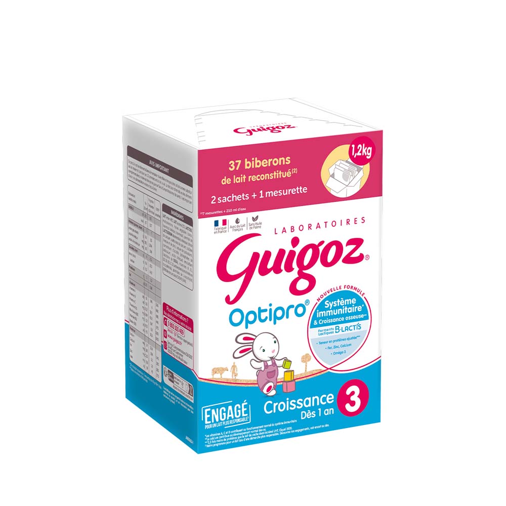 Guigoz Optipro Leche en polvo crecimiento 3 a partir de 1 año 2 x 600 g