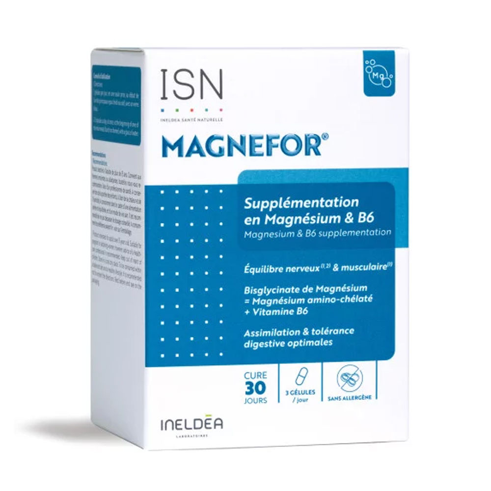 Ineldea Santé Naturelle Magnefor Nerviosismo y fatiga muscular 90 Gélulas