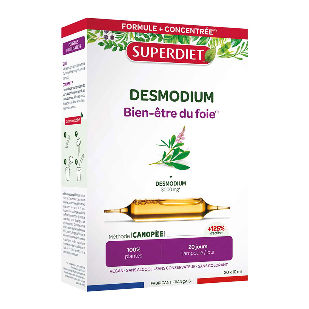 Superdiet Desmodium bienestar hepático 20 ampollas
