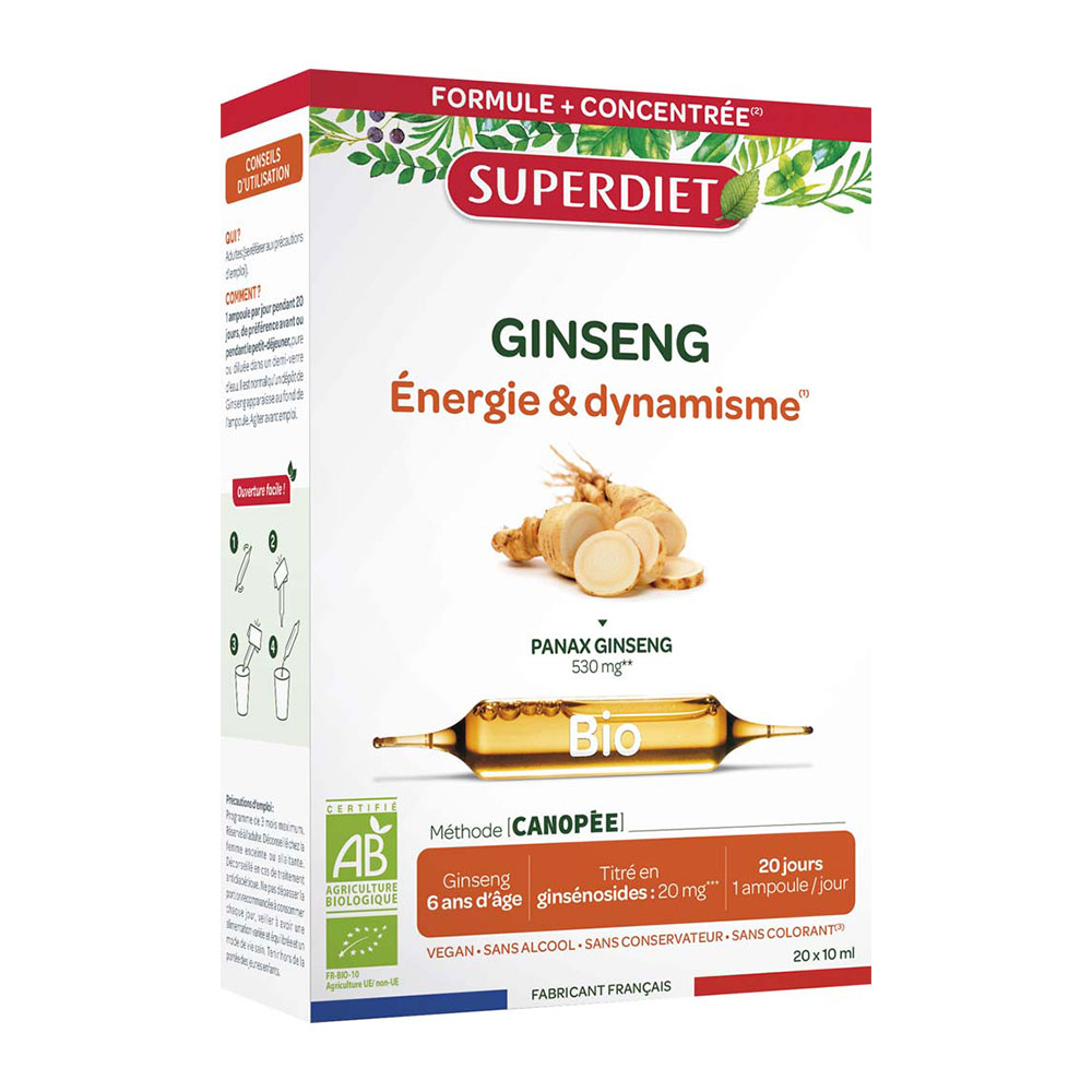Superdiet Ginseng bio vitalidad y dinamismo 2 x 20 ampollas