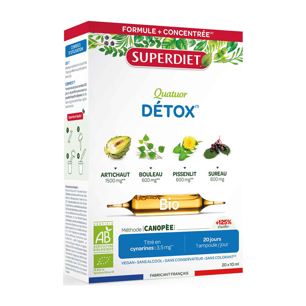Superdiet Cuarteto detox 20 ampollas