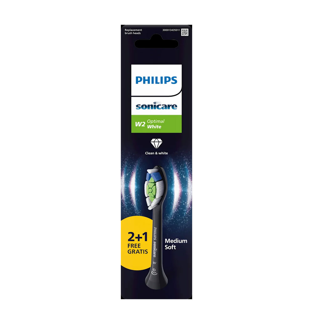 Philips Sonicare Cabezas de cepillo de dientes N.A. Optimal White W2 Black HX6063/88 x2+1