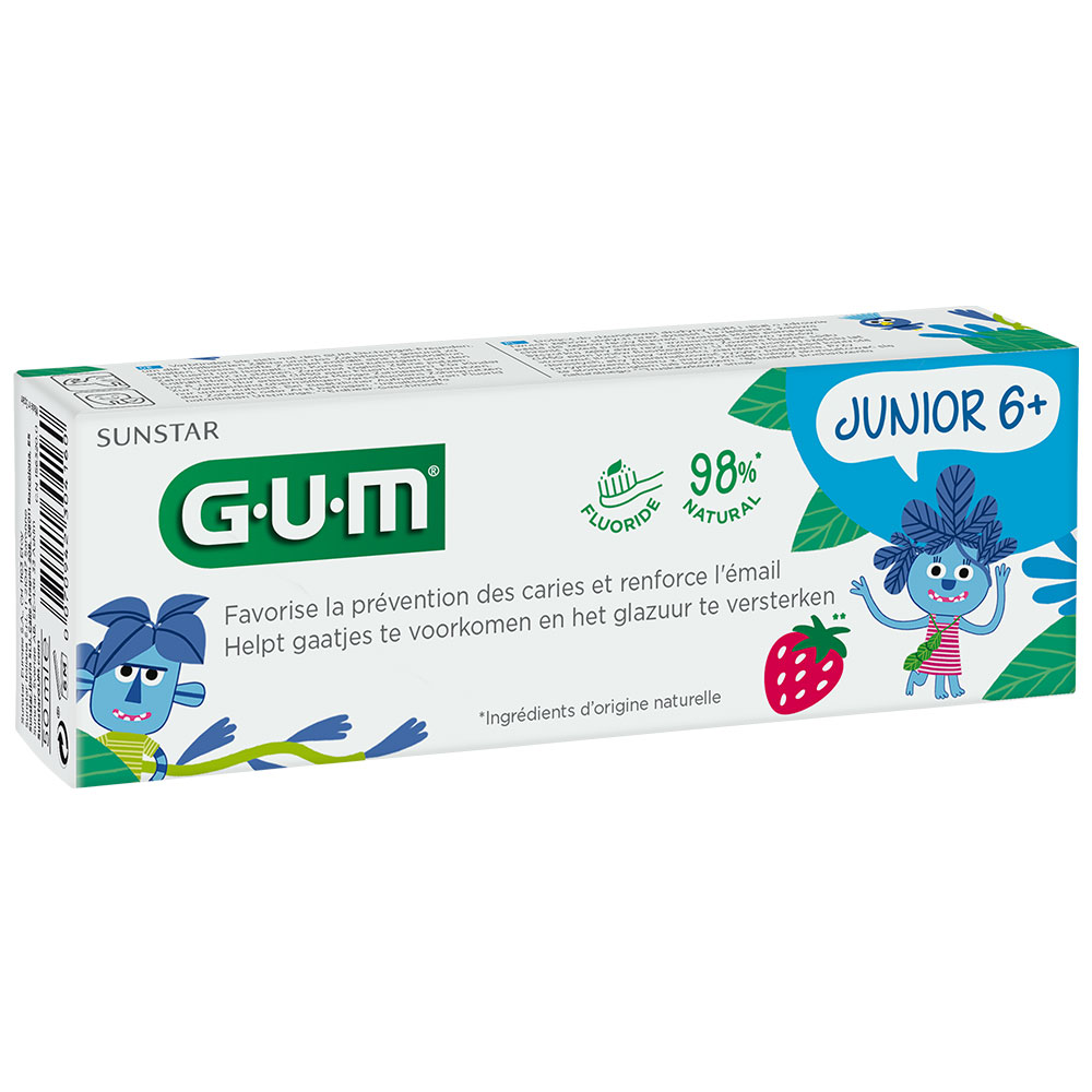 Gum Dentífrico junior 6 años y + sabor fresa con flúor e isomalt 50ml