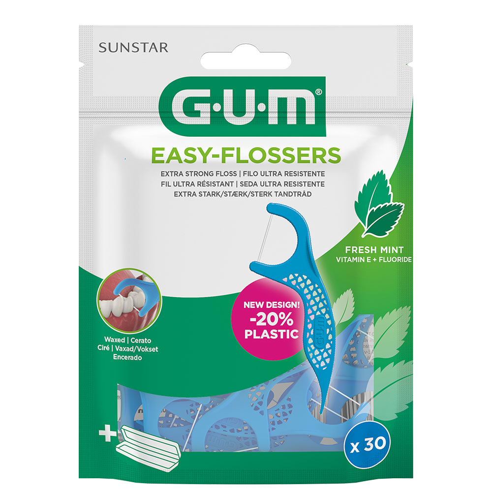 Gum Easy Flossers Hilo dental Etui de transporte incluido x30