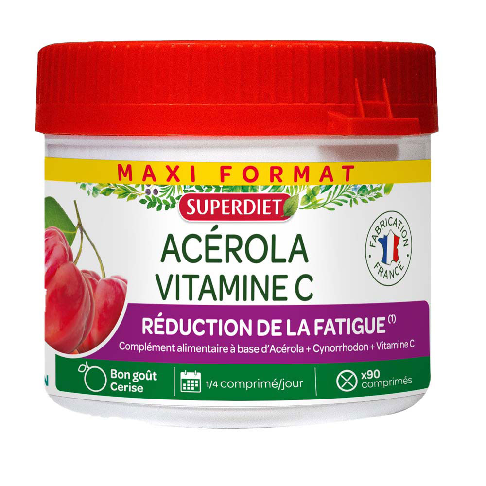Superdiet Formato maxi acerola vitamina C reducir el cansancio 90 comprimidos