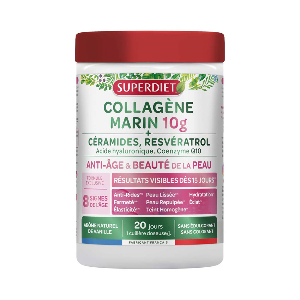 Superdiet Colágeno marino 10 g antienvejecimiento y belleza de la piel 210 g