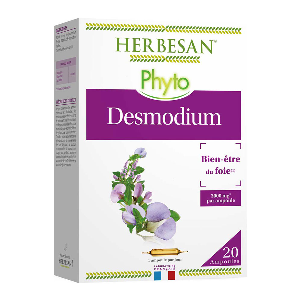 Herbesan Desmodium bienestar hepático 20 ampollas