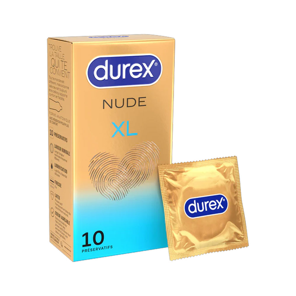 Durex Nude Preservativos Sensación Piel con Piel XL 10 unidades