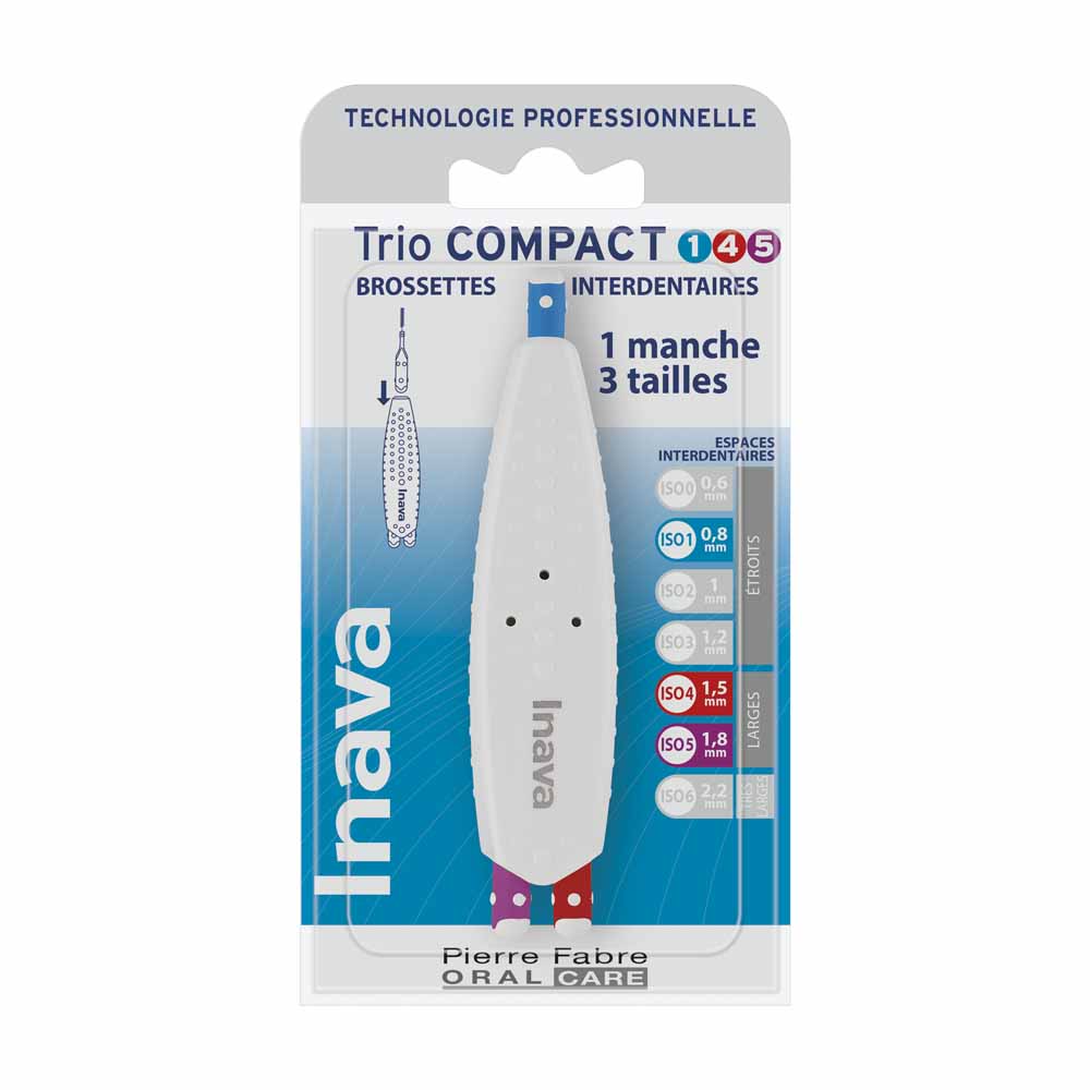 Inava Trio compacto cepillos interdentales 0.8 mm - 1.5 mm - 1.8 mm