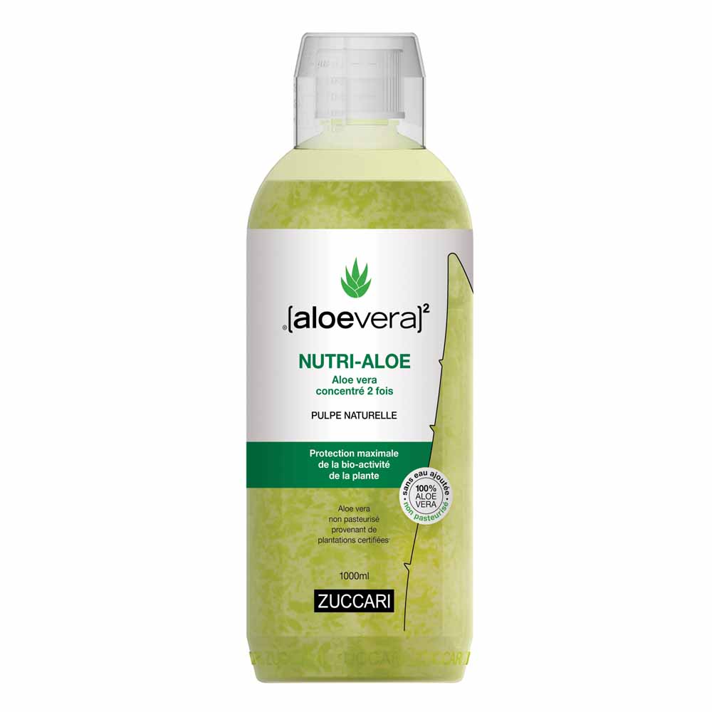 Naturancia [aloevera]2 Zuccari Nutri Zumo puro de Aloe vera sin pasteurizar y sin agua añadida x 2 concentrado 1 litro